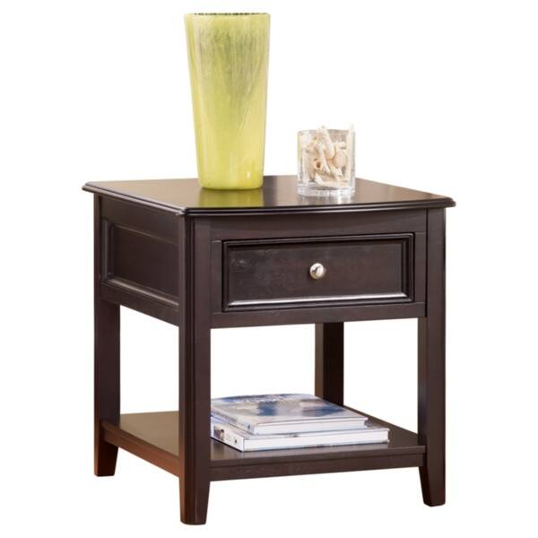 Carlyle Contemporary Rectangular End Table Almost Black Overstock