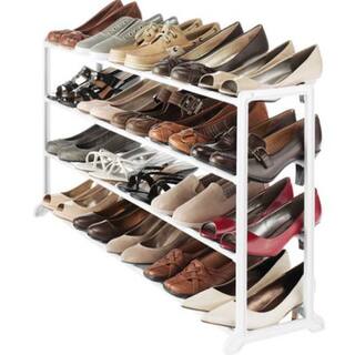 Shop Whitmor White Resin 20 Pair Shoe Rack Overstock 9437673