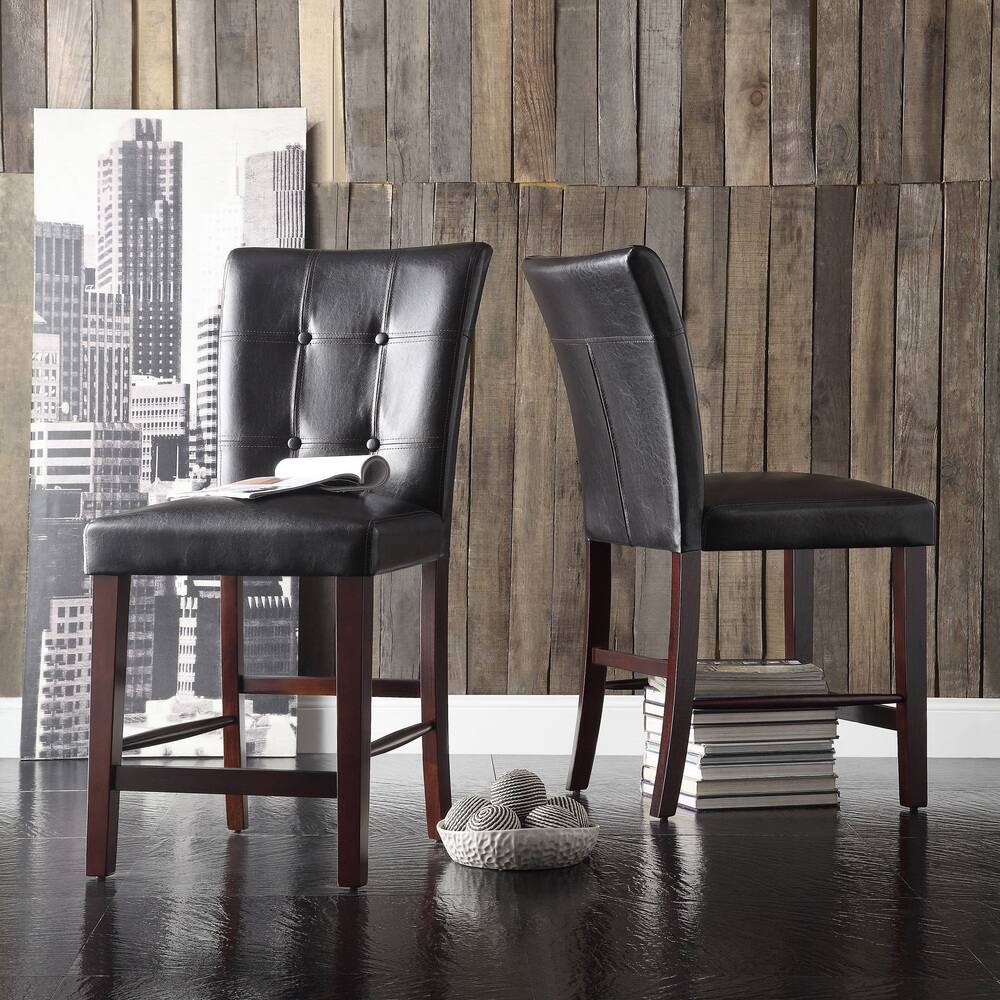 Colyton Bonded Leather High Back Counter Height Stool (Set of 2) by iNSPIRE Q Classic