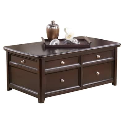 Carlyle Contemporary Lift Top Cocktail Table Almost Black