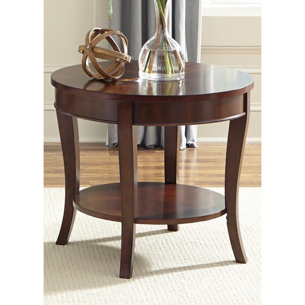 Liberty Rich Cherry Round End Table Free Shipping Today Liberty Rich Cherry Round End Table