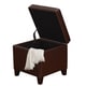 preview thumbnail 3 of 9, Adeco Bonded Leather Square Storage Ottoman