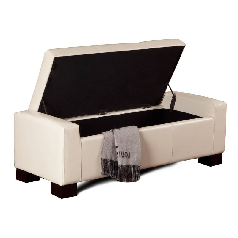 Bonded Leather Storage Ottoman