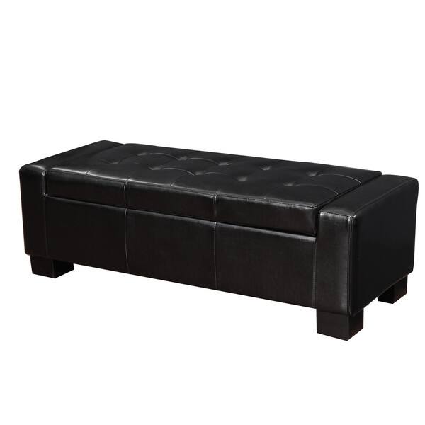Shop Bonded Leather Storage Ottoman Free Shipping Today