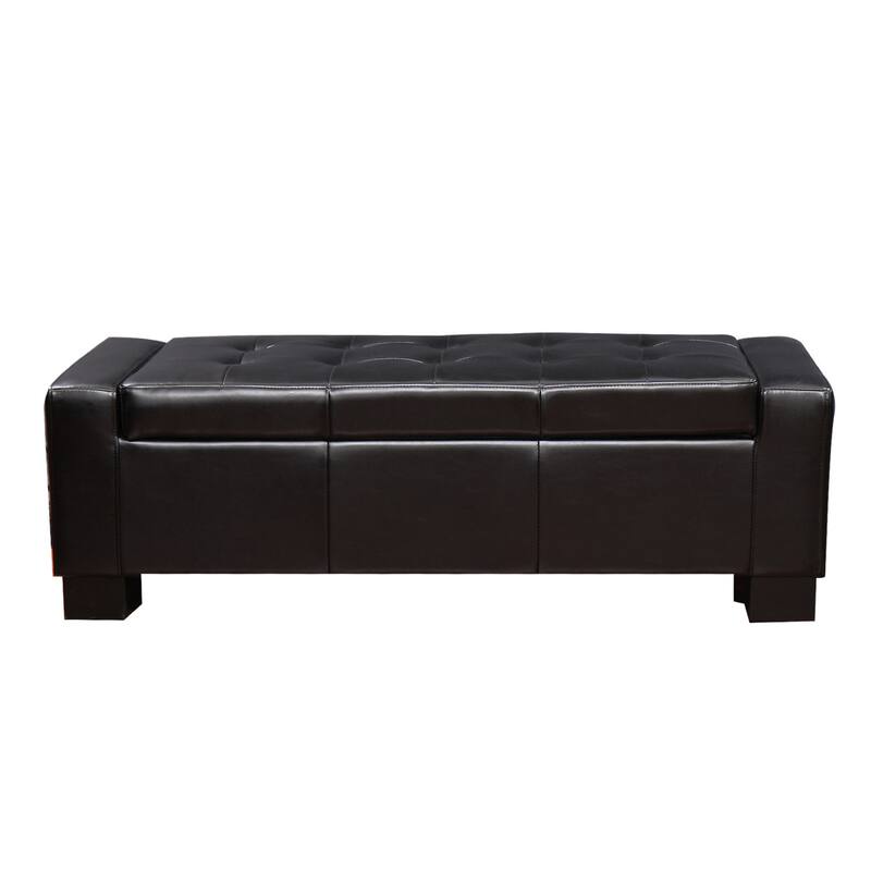 Bonded Leather Storage Ottoman