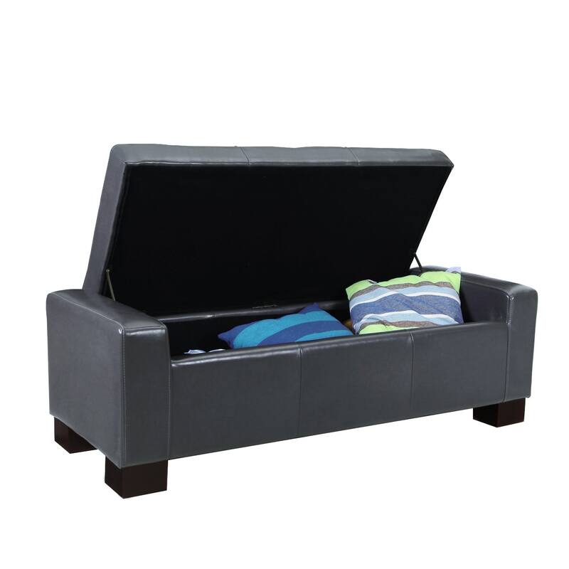 Bonded Leather Storage Ottoman