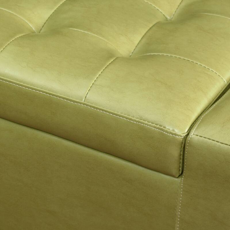 Bonded Leather Storage Ottoman