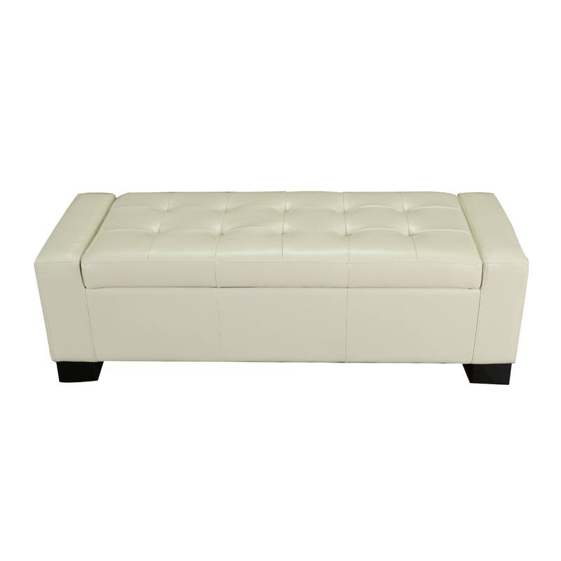 Bonded Leather Storage Ottoman