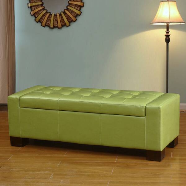 Shop Bonded Leather Storage Ottoman Free Shipping Today