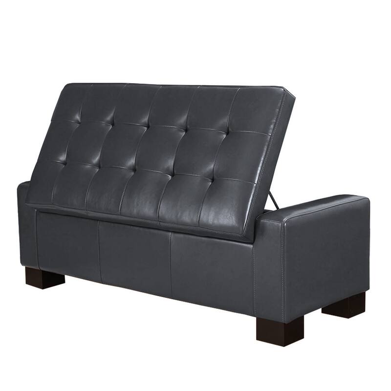 Bonded Leather Storage Ottoman