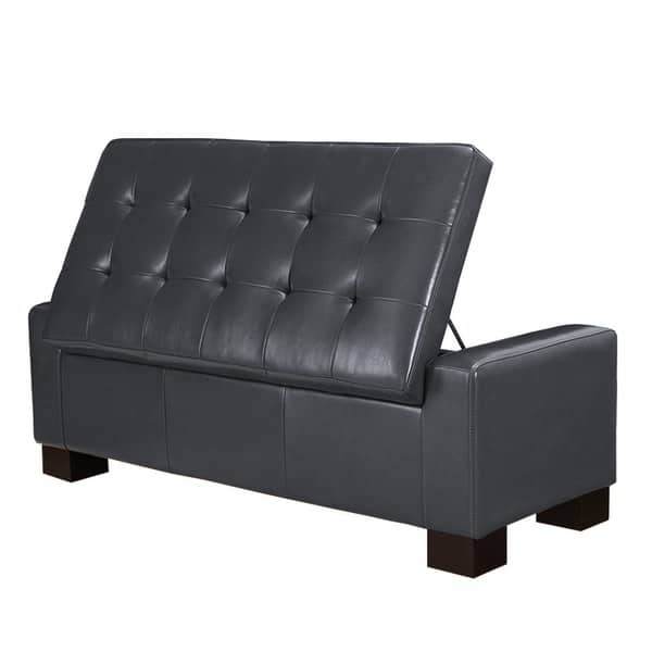 Shop Bonded Leather Storage Ottoman Free Shipping Today