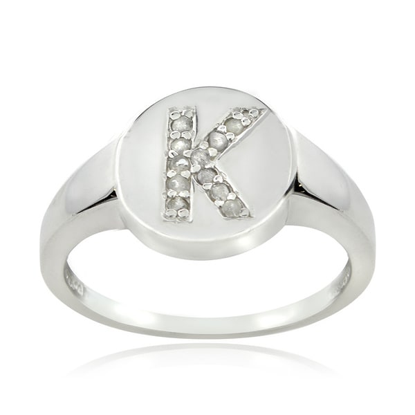 Shop DB Designs Sterling Silver 1/10ct TDW Diamond K Initial Ring ...