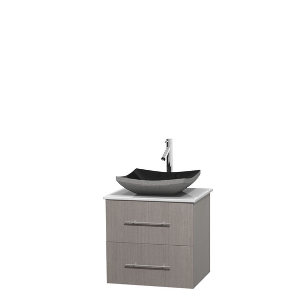 Wyndham Collection Centra 24 inch Single Bathroom Vanity in Grey Oak