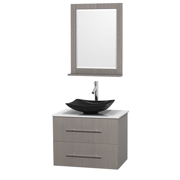 Wyndham Collection Centra 30 inch Single Bathroom Vanity in Grey Oak