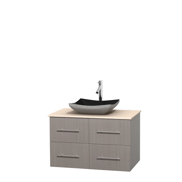 Wyndham Collection Centra 36 inch Single Bathroom Vanity in Grey Oak