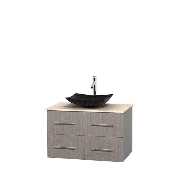 Wyndham Collection Centra 36 inch Single Bathroom Vanity in Grey Oak