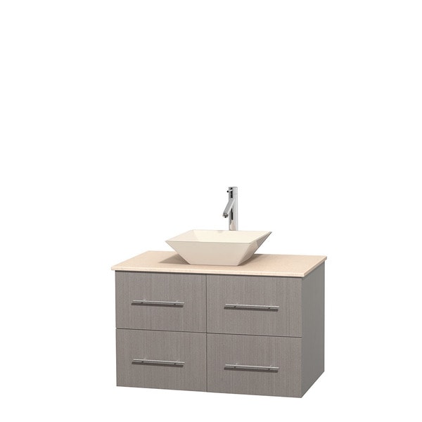 Wyndham Collection Centra 36 inch Single Bathroom Vanity in Grey Oak