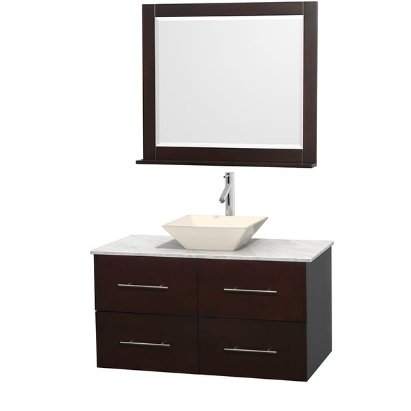 Wyndham Collection Centra 42 Inch Single Bathroom Vanity In Wyndham Collection Centra 42 Inch Single Bathroom Vanity In Espresso W Mirror