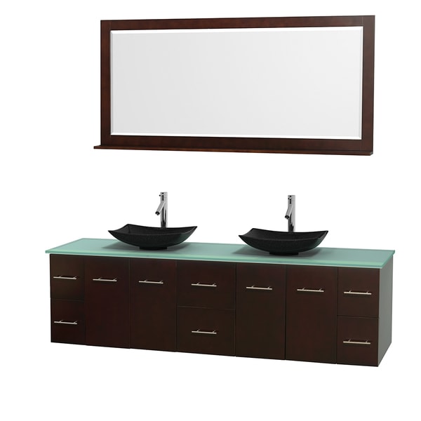 Wyndham Collection Centra 80 inch Double Bathroom Vanity in Espresso