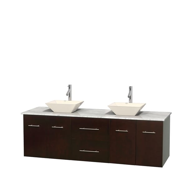 Wyndham Collection Centra 72 inch Double Bathroom Vanity in Espresso