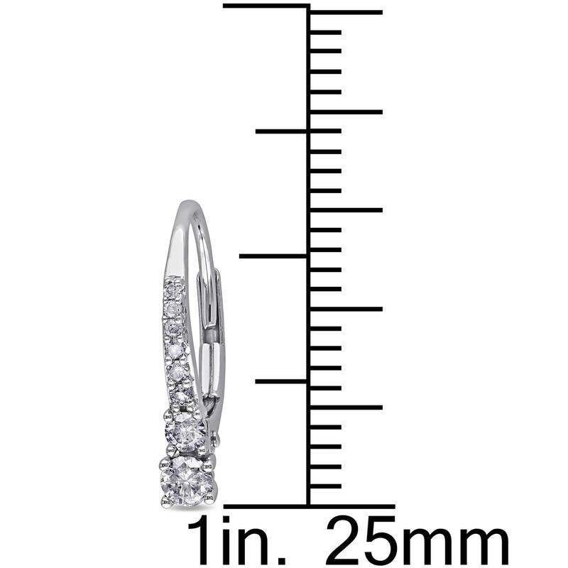Miadora 10k White Gold 1/ 3ct TDW Diamond Dangle Earrings