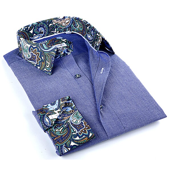 Shop John Lennon Men's Purple Paisley Button-up Sport Shirt - Free ...