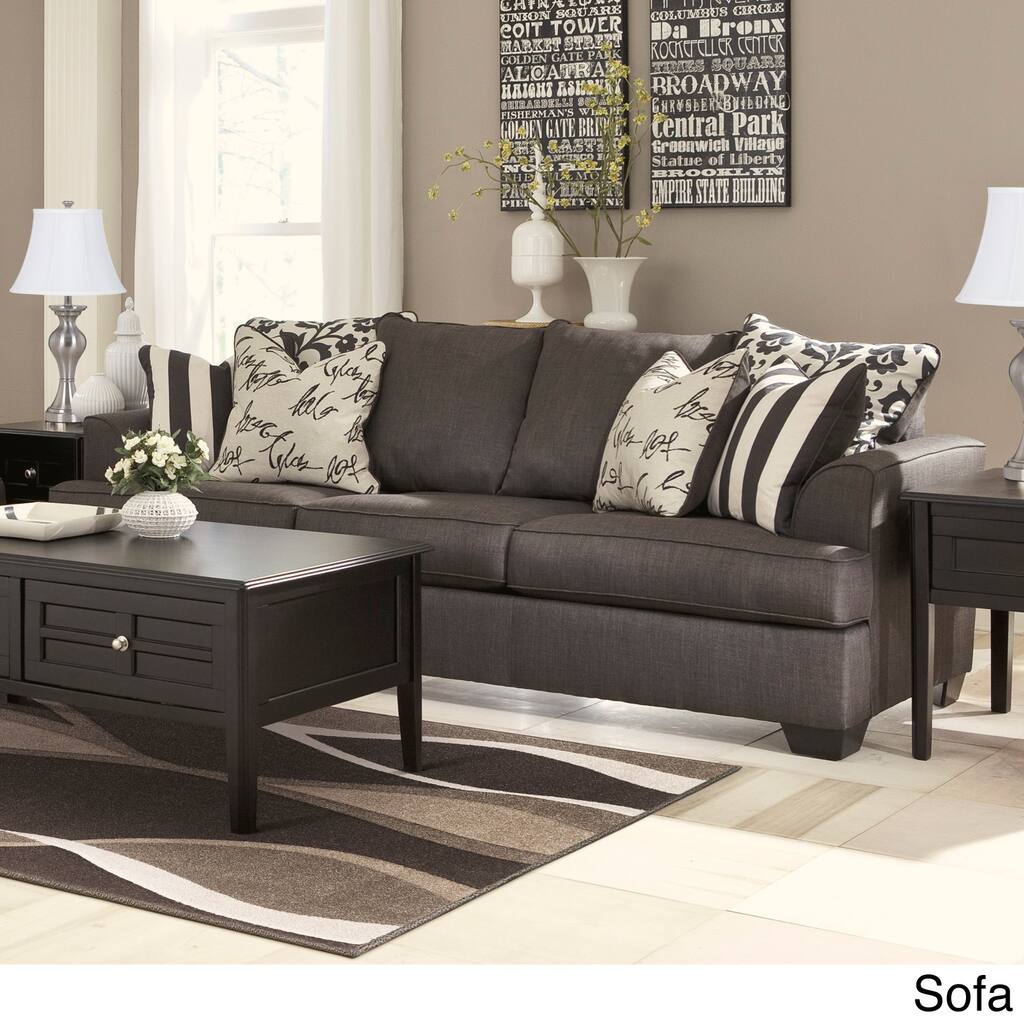 Levon Charcoal Fabric Sofa