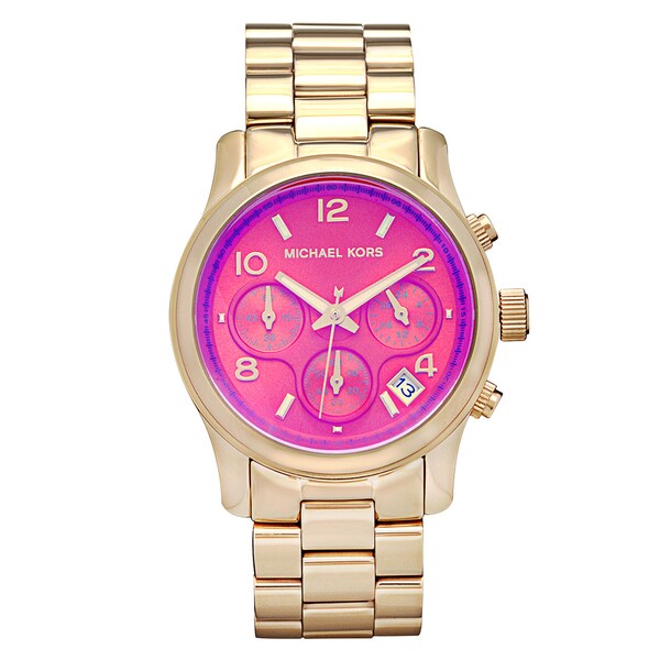 Shop Michael Kors Women's Runway Pink Iridescent Chronograph Watch ...