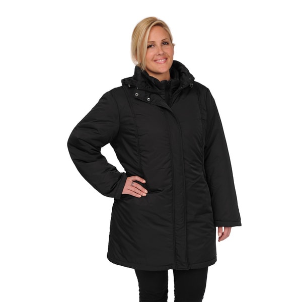 Excelled Women's Plus Size 3-in-1 Knee-length Jacket - Overstock ...