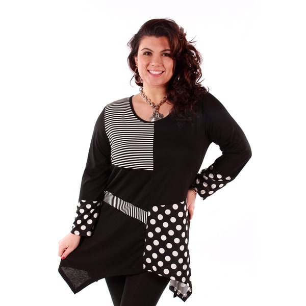 Womens Plus Size Multi pattern Long Sleeve Top   Shopping