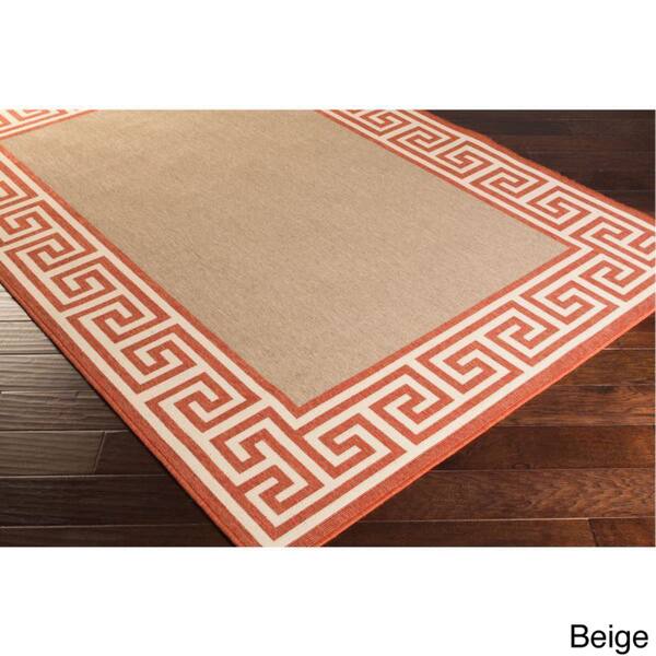 Annette Greek Key Border Indoor/Outdoor Area Rug