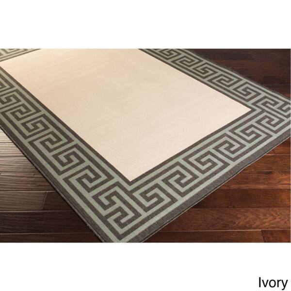 Annette Greek Key Border Indoor/Outdoor Area Rug