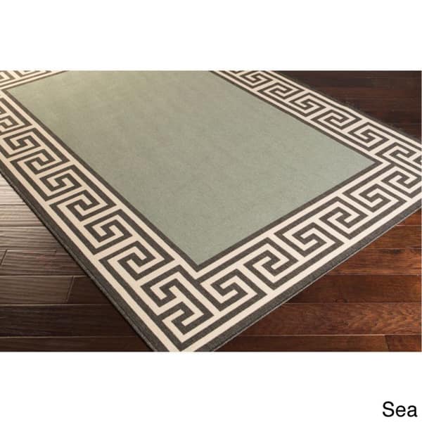 Annette Greek Key Border Indoor/Outdoor Area Rug