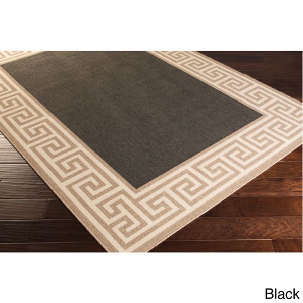Annette Greek Key Border Indoor/Outdoor Area Rug