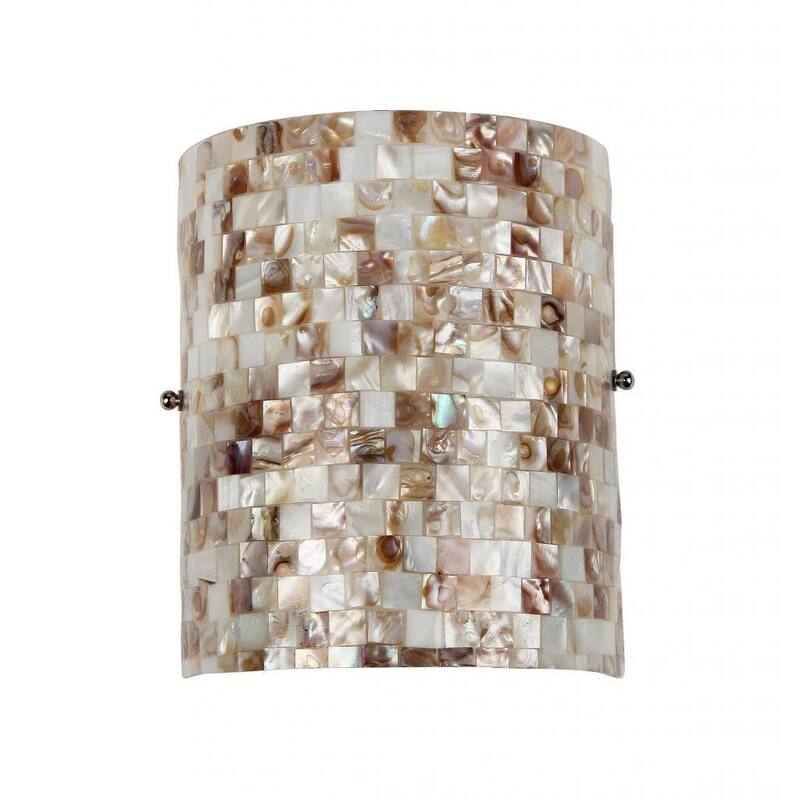 The Curated Nomad Del Paso Sea Shell Mosaic and Glass 1-light Wall Sconce