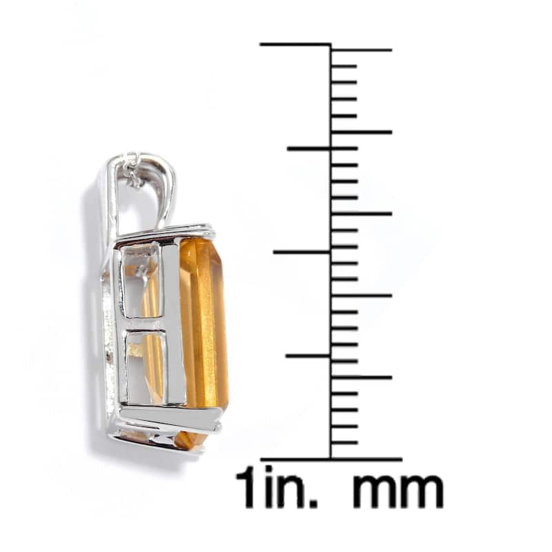 Sterling Silver Whiskey Quartz Solitaire Pendant