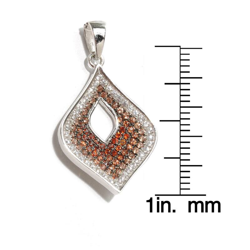 Sterling Silver 1 1/2ct TGW Mocha and White Zircon 18-inch Pendant Chain Necklace