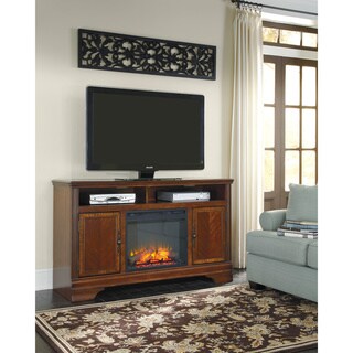 Signature Design by Ashley Hamlyn Dark Brown Large TV Stand with ...