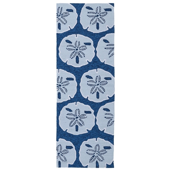 Shop Indoor/ outdoor Luau Blue Sand Dollar Rug 2' x 6' Free