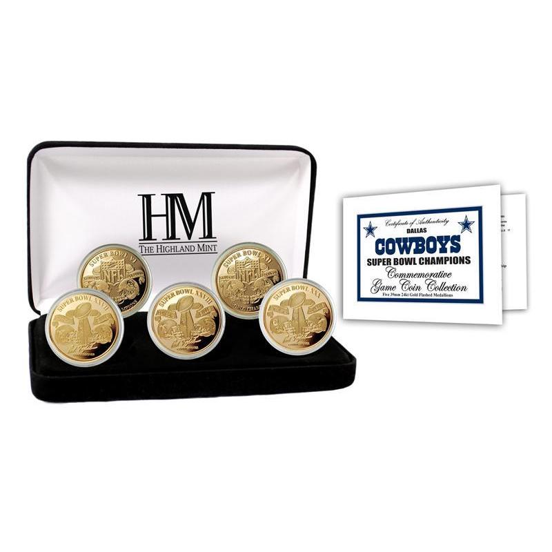 NFL Dallas Cowboys 5-time Super Bowl Champions Gold Game Coin Set