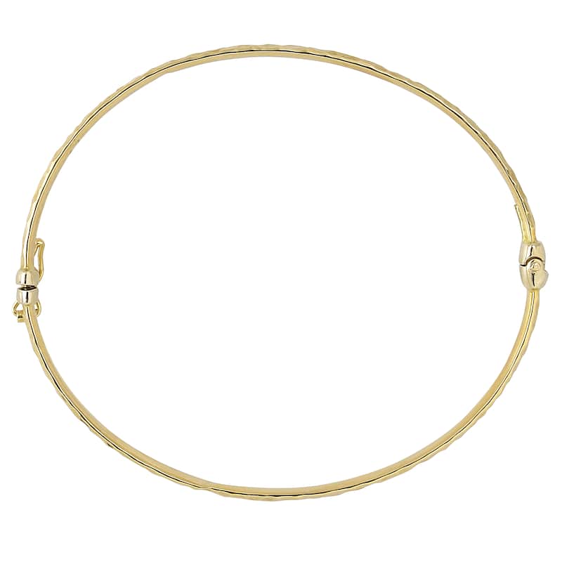 Fremada 10k Yellow Gold 4-mm Hammered Surface Design Bangle