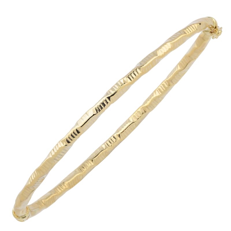 Fremada 10k Yellow Gold 3-mm Textured Bangle