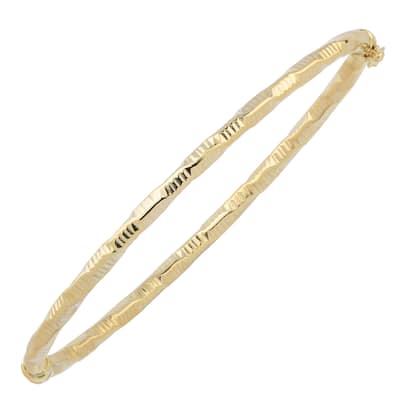 Fremada 10k Yellow Gold 3-mm Textured Bangle