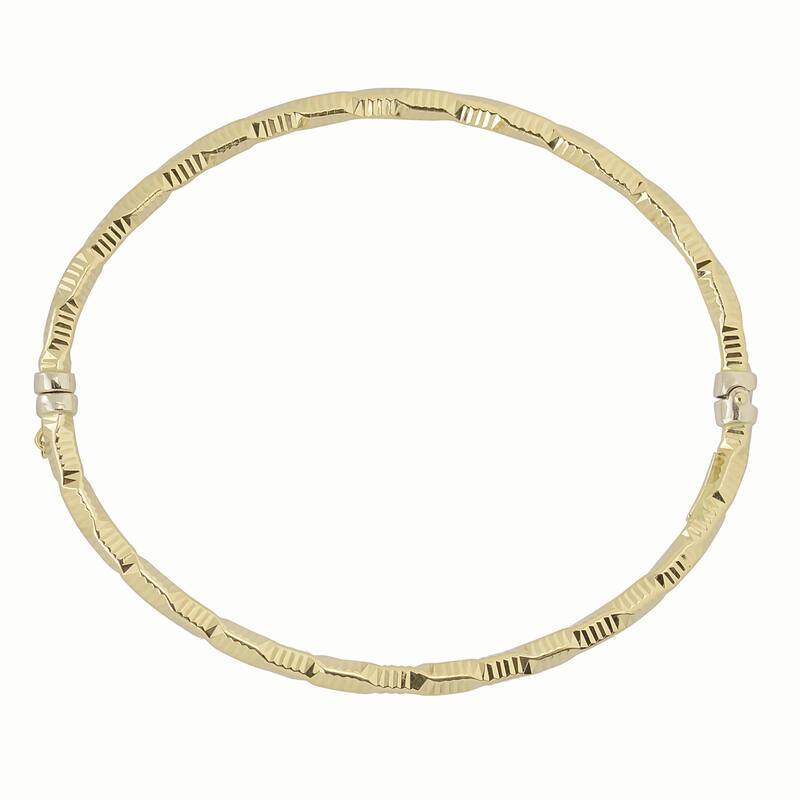 Fremada 10k Yellow Gold 3-mm Textured Bangle