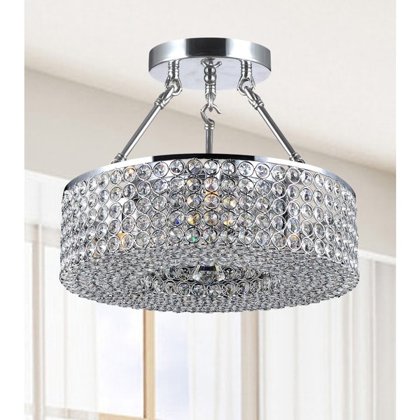 Francisca 4 light Round Chrome Flush Mount Chandelier