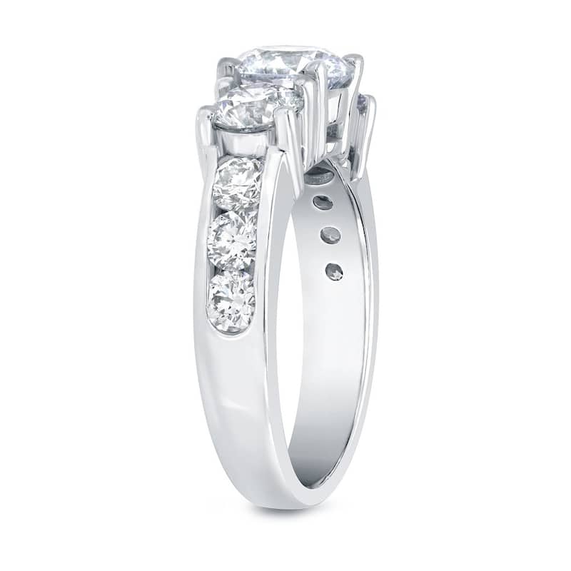 Auriya 14k Gold 3ctw Round 3-Stone Diamond Engagement Ring