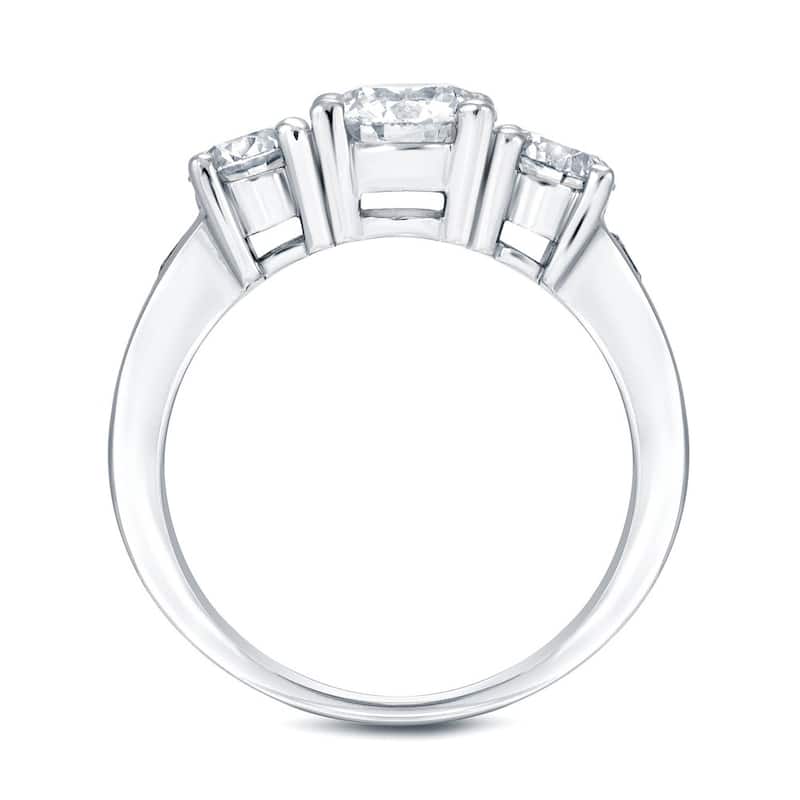 Auriya 14k Gold 3ctw Round 3-Stone Diamond Engagement Ring
