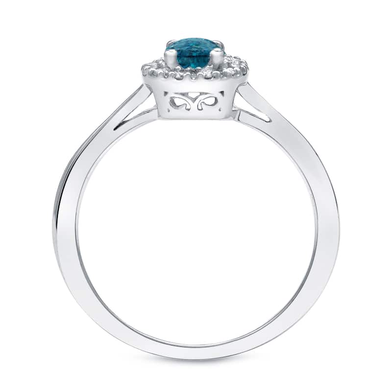 Auriya 1/2ctw Halo Blue Diamond Engagement Ring 14k Gold