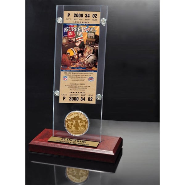 NFL Super Bowl 34 Ticket and Game Coin Collection