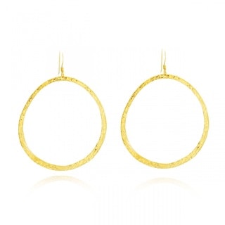 earrings 14k yellow gold today circle dangle hoop